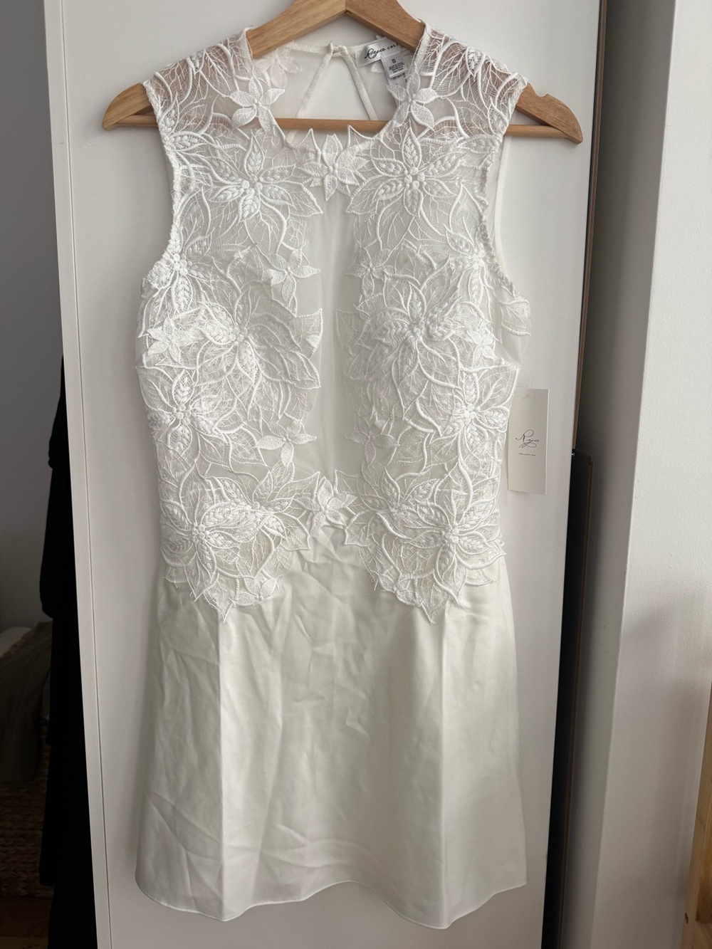 New w/Tags Anthropologie Rya Collection Harmony Chemise Ivory Mini Dress